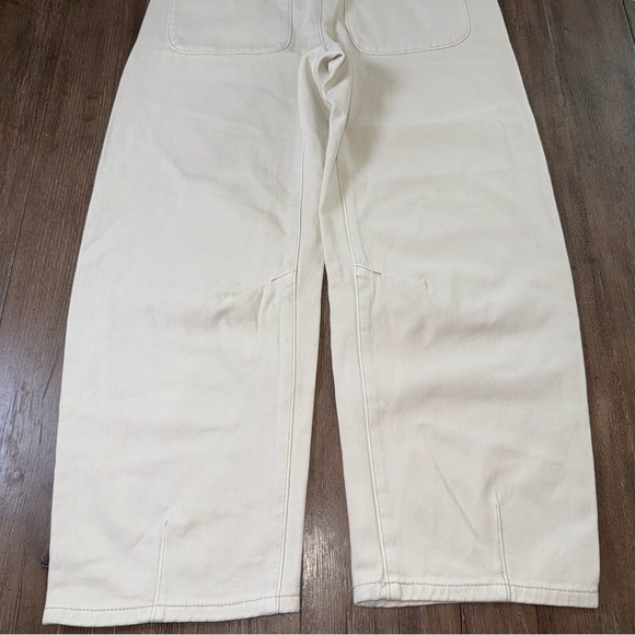 Miou Muse High Rise Barrel Pants Cream Baggy Relaxed Button Fly - Picture 12 of 12